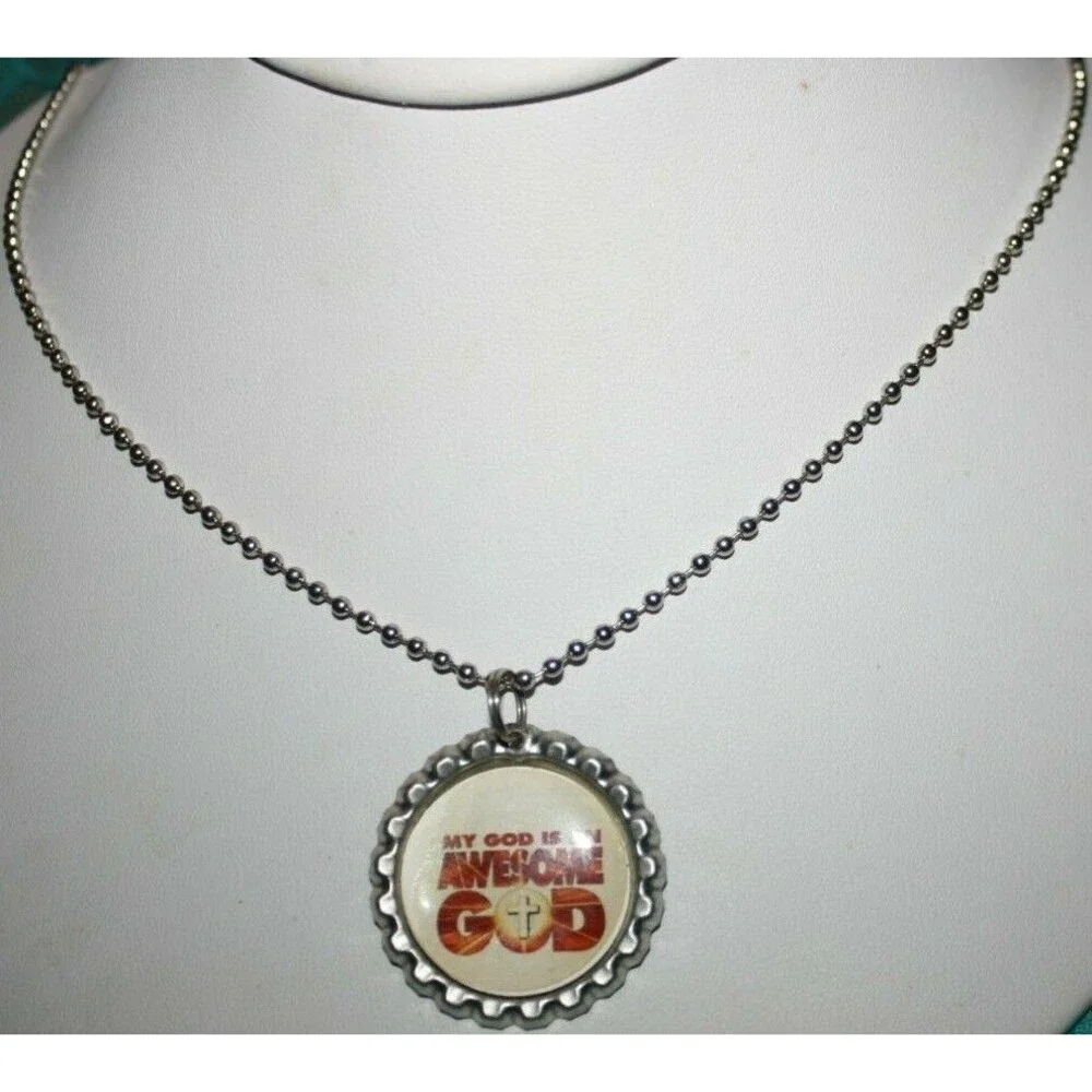 SET OF THREE BOTTLE CAP NECKLACES GIRL'S TEENS NEW HANDMADE